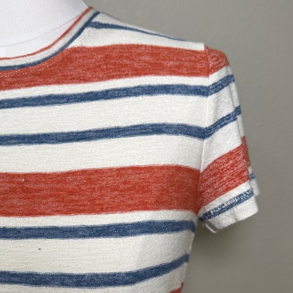 Madewell Casual Striped Short Sleeve Sweater Tee - Red, Blue, and White - Picture 4 of 6